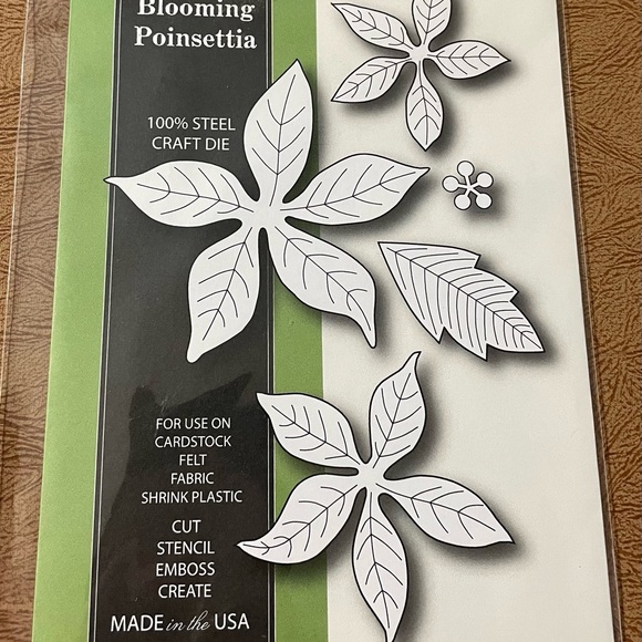 Lot of 3 Steel Craft Die Winterland Tree, Bell, Blooming Poinsettia - Picture 6 of 7